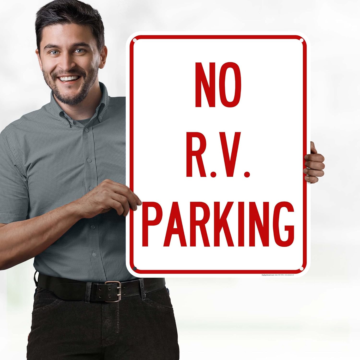 No Rv Parking Sign, 18x24 Inches, 55 mil thick HDPS (high density polystyrene), Made in USA by My Sign Center