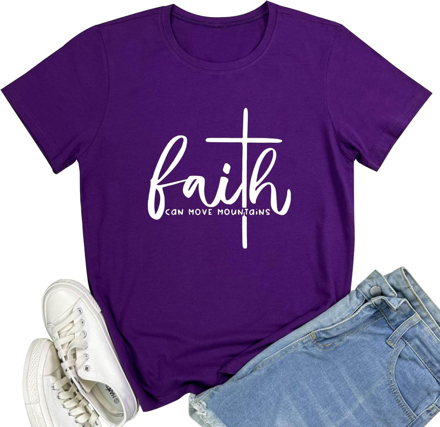 BLACKMYTH Women Faith Cute Tees Graphic T Shirts