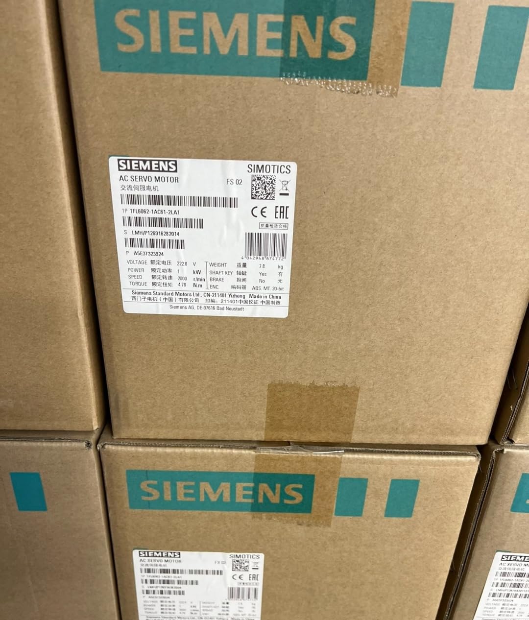 1 PCS Motor 1FL6062-1AC61-2LA1