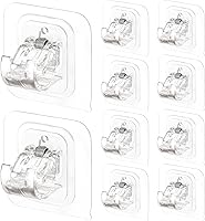 Vista 12 de Codoule 10 soportes autoadhesivos para cortinero, sin taladro, sin necesidad de taladro, ganchos ajustables para cortinero, ganchos para cortinero