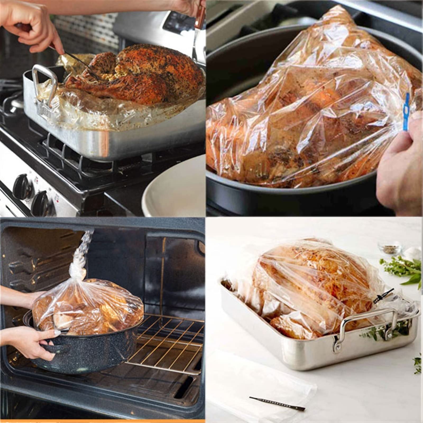 Bratbeutel Ofen Taschen 20 Stück - 25x38 Cm, Für Fleisch, Gemüse, Mikrowellengeeignet