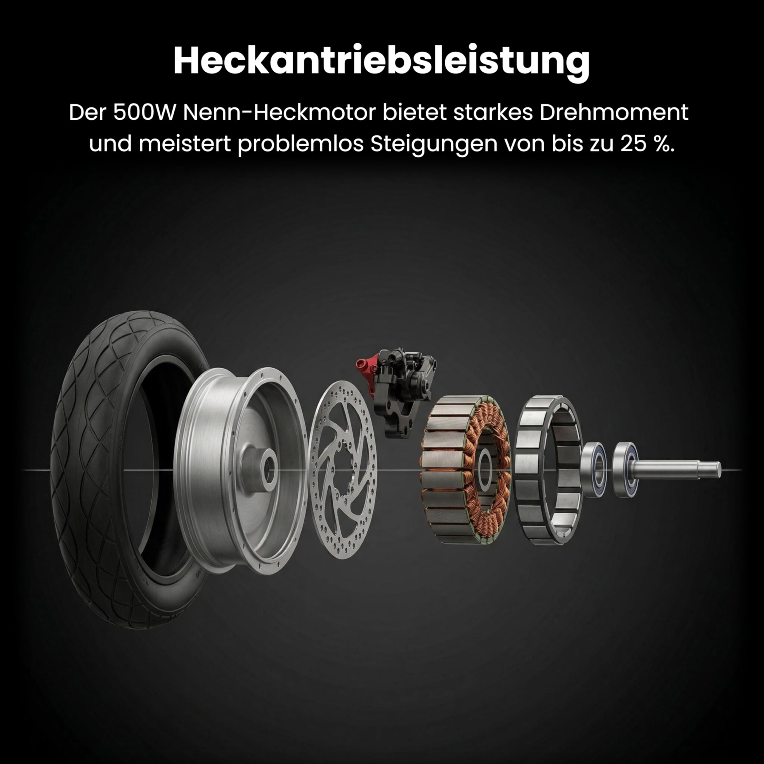 LAELIN E Scooter mit Straßenzulassung ABE, Elektroroller 500W Motor, 10 Zoll Gel Reifen, 35-45 km Reichweite, Vorderradfederung, Doppelbremse & TCS, IPX4