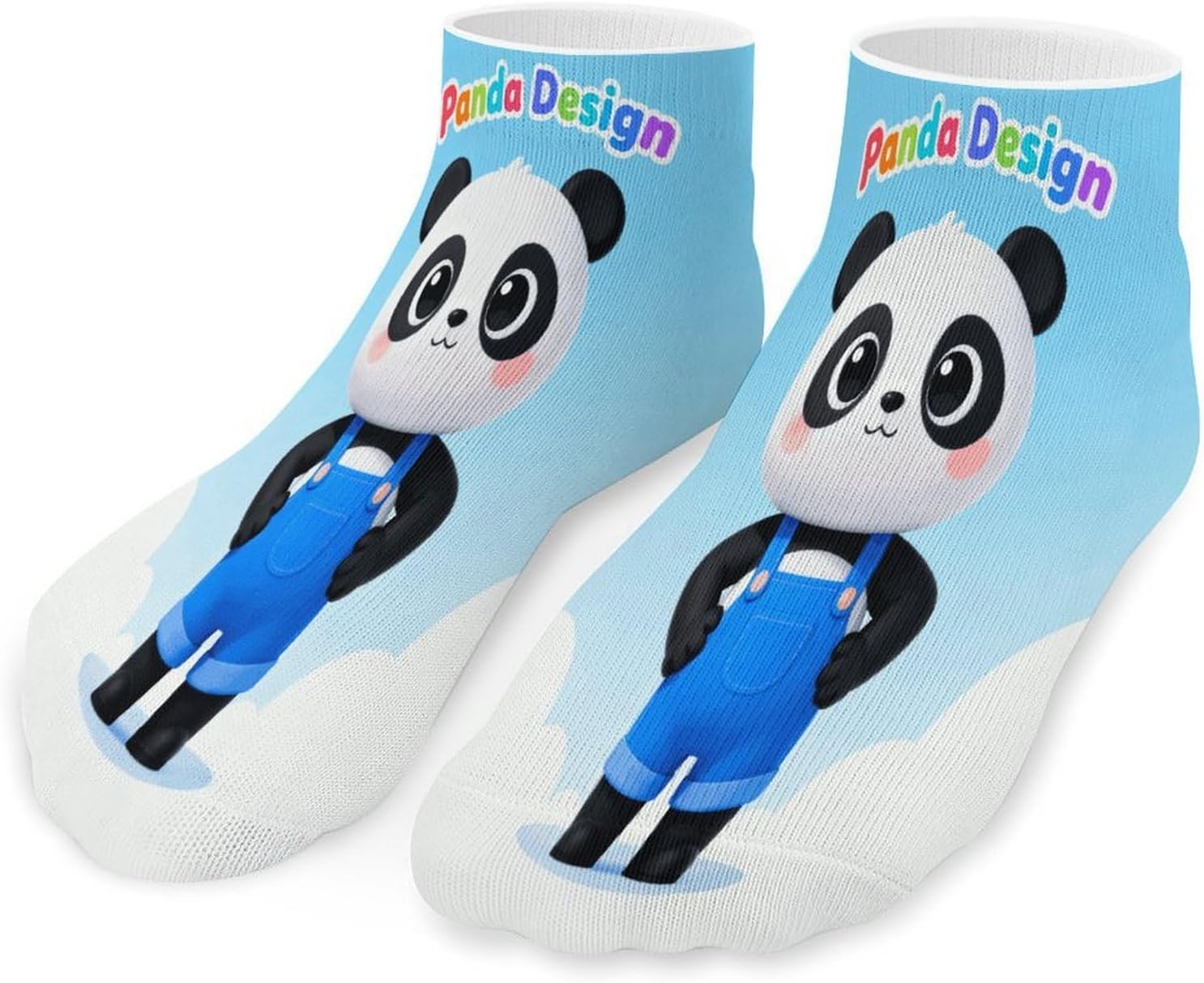 Panda Design Crew Sock for Men Women Funny Novelty Socks Athletic Ankle Socks Comfort Soft Low Cut Tab Sock 5 Pairs