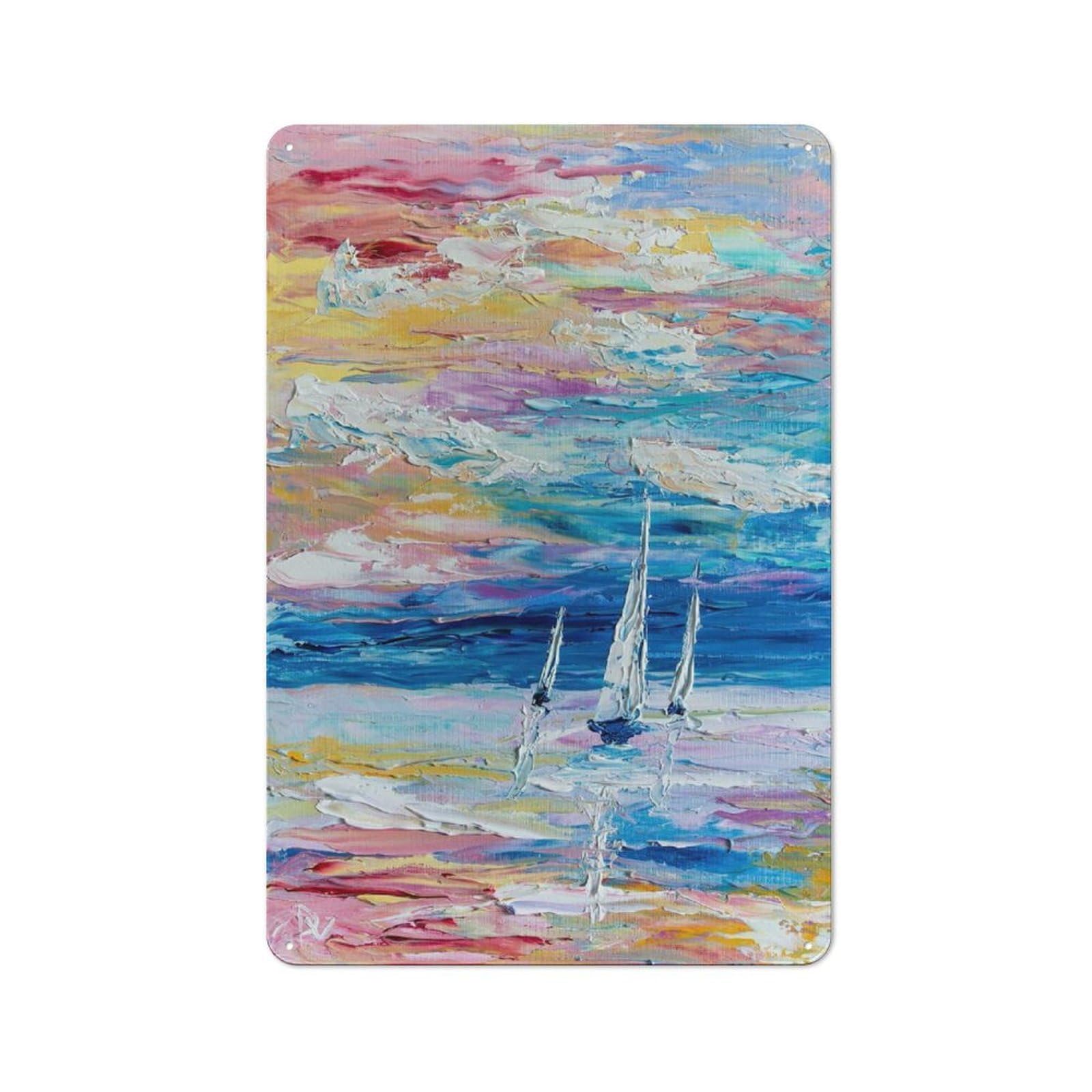 Vintage Sailing Away Metal Plaque 30x20cm, Kitchen Wall Decor for Restaurant, Kitchen, Counter Or Breakfast Nook