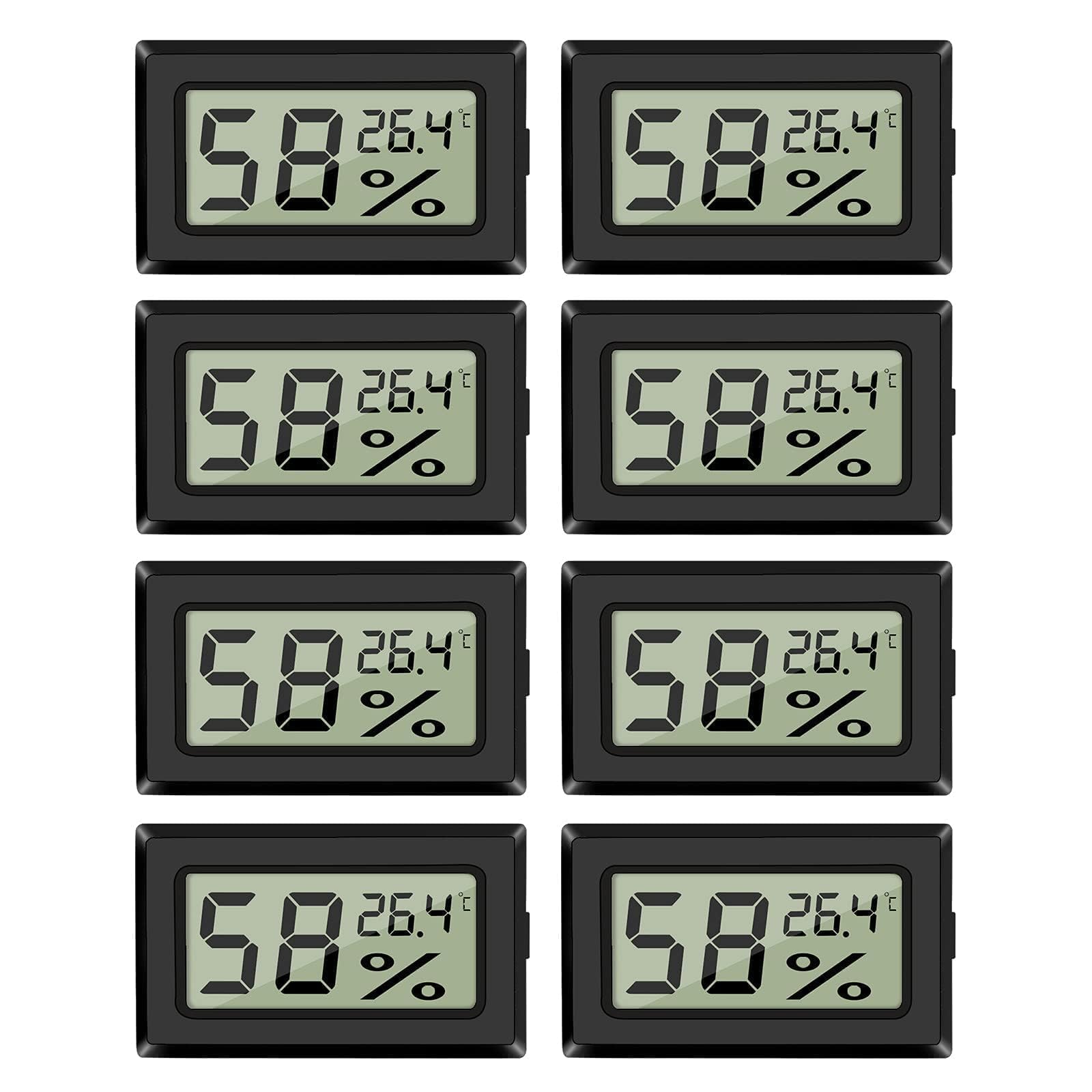 EEEKit 8 Pack Digital Thermometer Hygrometer, Indoor Temperature Humidity Sensor Monitor for Greenhouse Office, Celsius