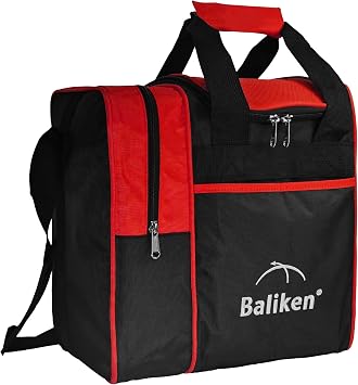 BALIKEN Single Bowling Ball Bag with Padded Ball Holder, The Bowling Bag Fits 1 Bowling Balls & Pair of Men Shoes in Size 13