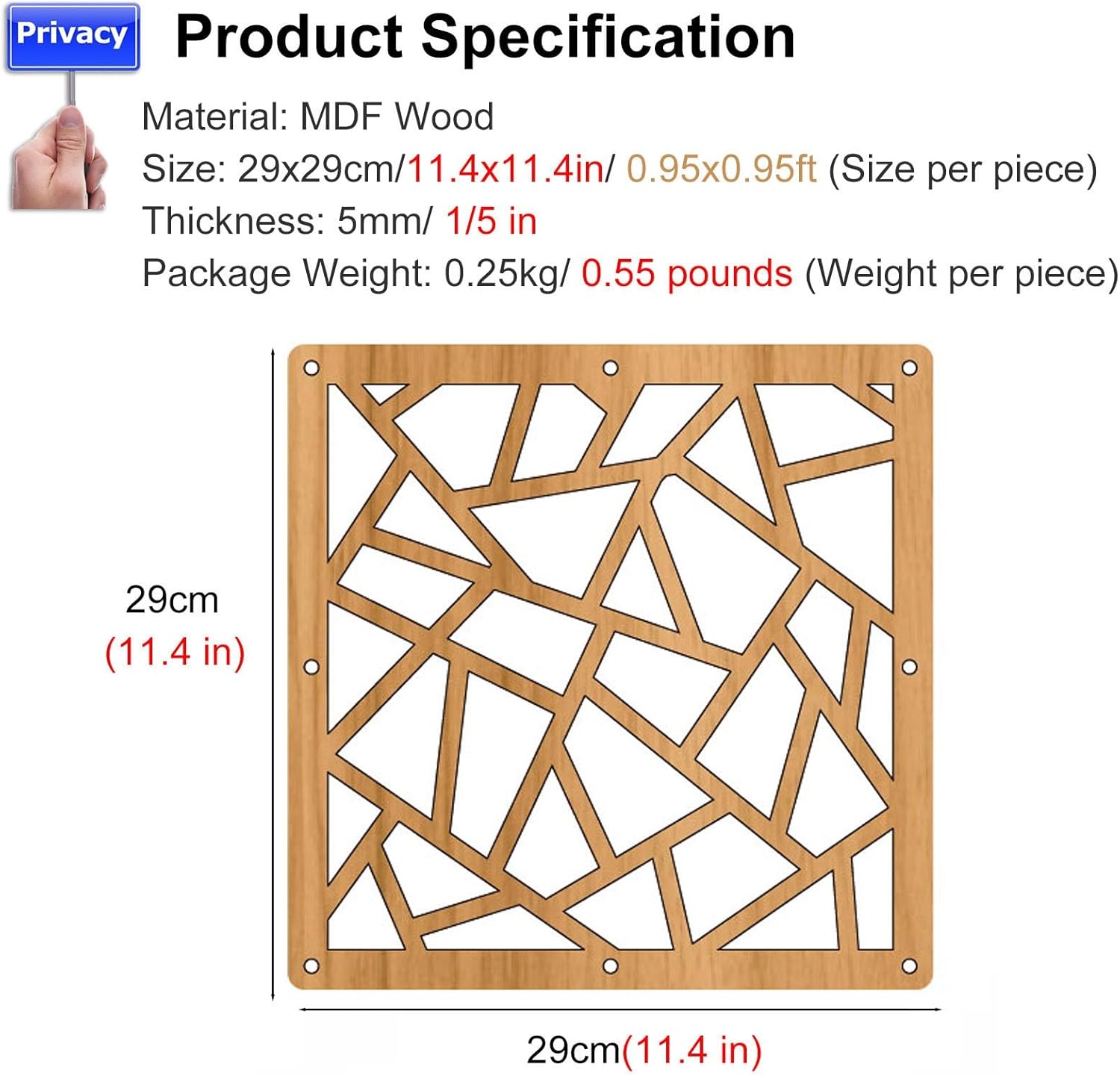 Ceiling Wall Privacy Screen with Complete Kit, Hollow Out Decoration Room Divider for Studio Apartment Restaurant Hotel Beauty Salon and Dining Room (Color : Style-7, Size : 20 Pac