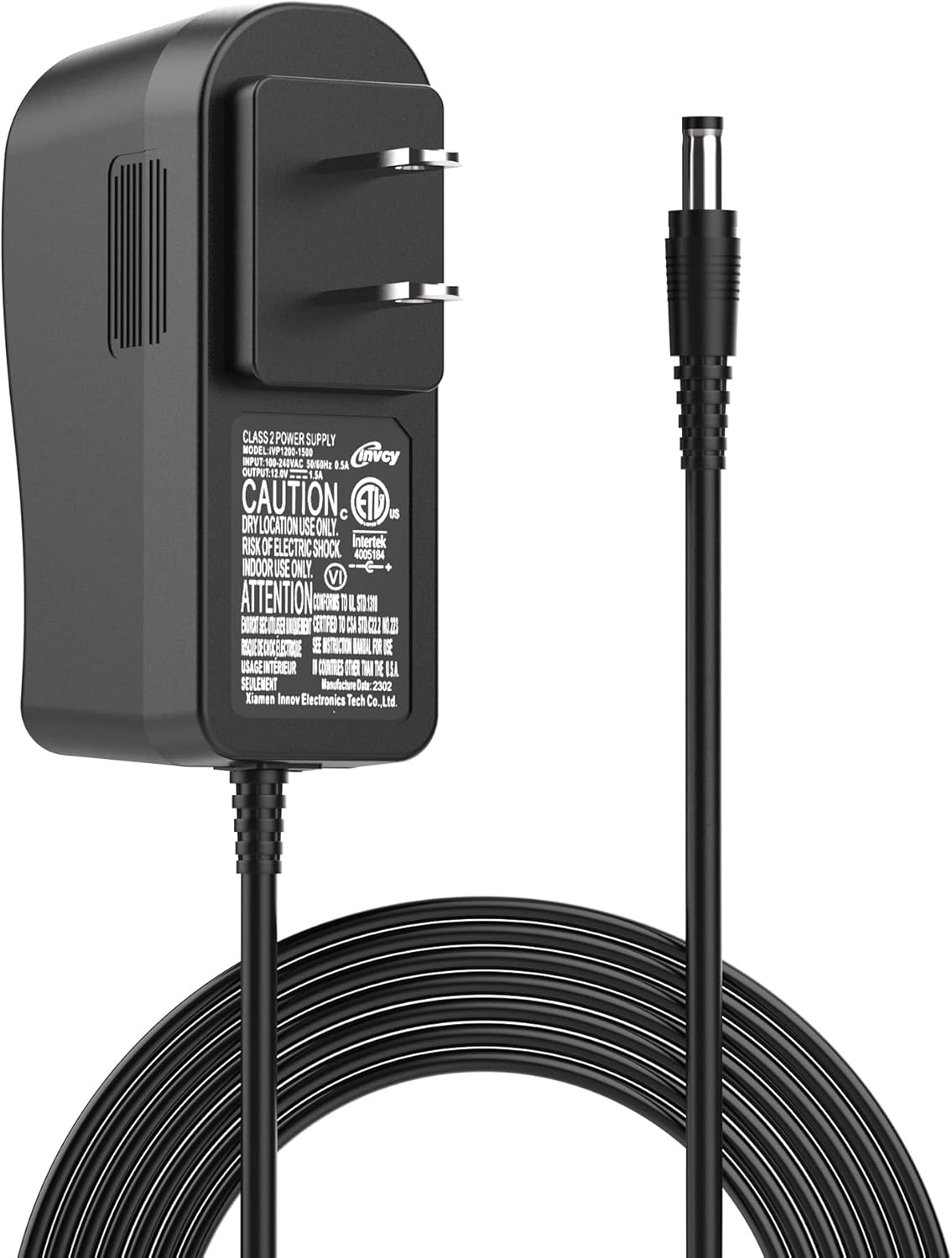 12V 1.5A AC/DC Adapter Power Cord, Power Supply Adapter