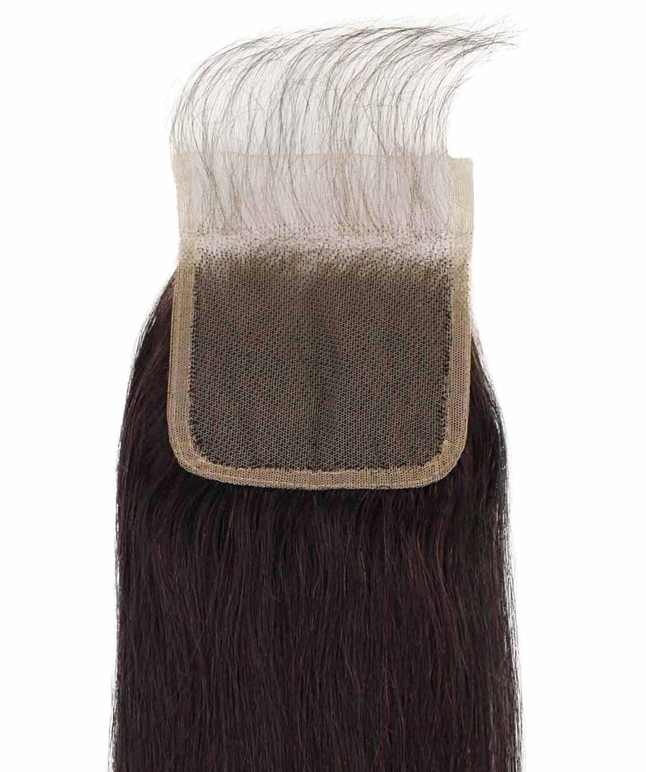 LUXLUXE A'Lelia | 100% Hand Made Unprocessed A7 Grade140% Density Human Hair Bundle Free Part 4X4 Hand Tied Swiss Lace Closure with Baby Hairs for Weave, Multiple Length Options (033 - Natural, 22")