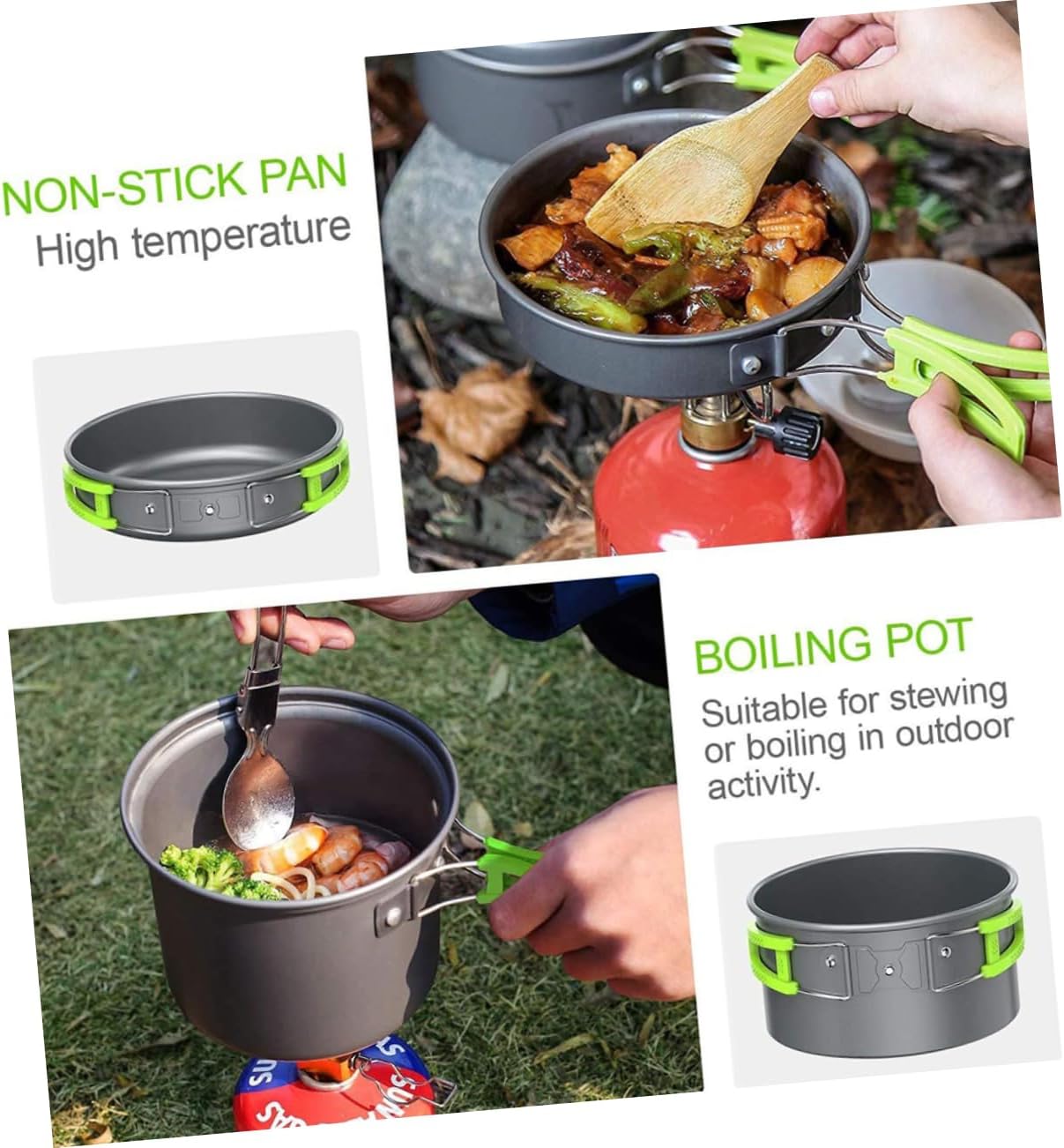 GANAZONO 1set Portable Camping Cooking Lightweight Utensils for Outdoor BBQ Backpacking and Picnics Complete Kit for Prep and Enjoyment