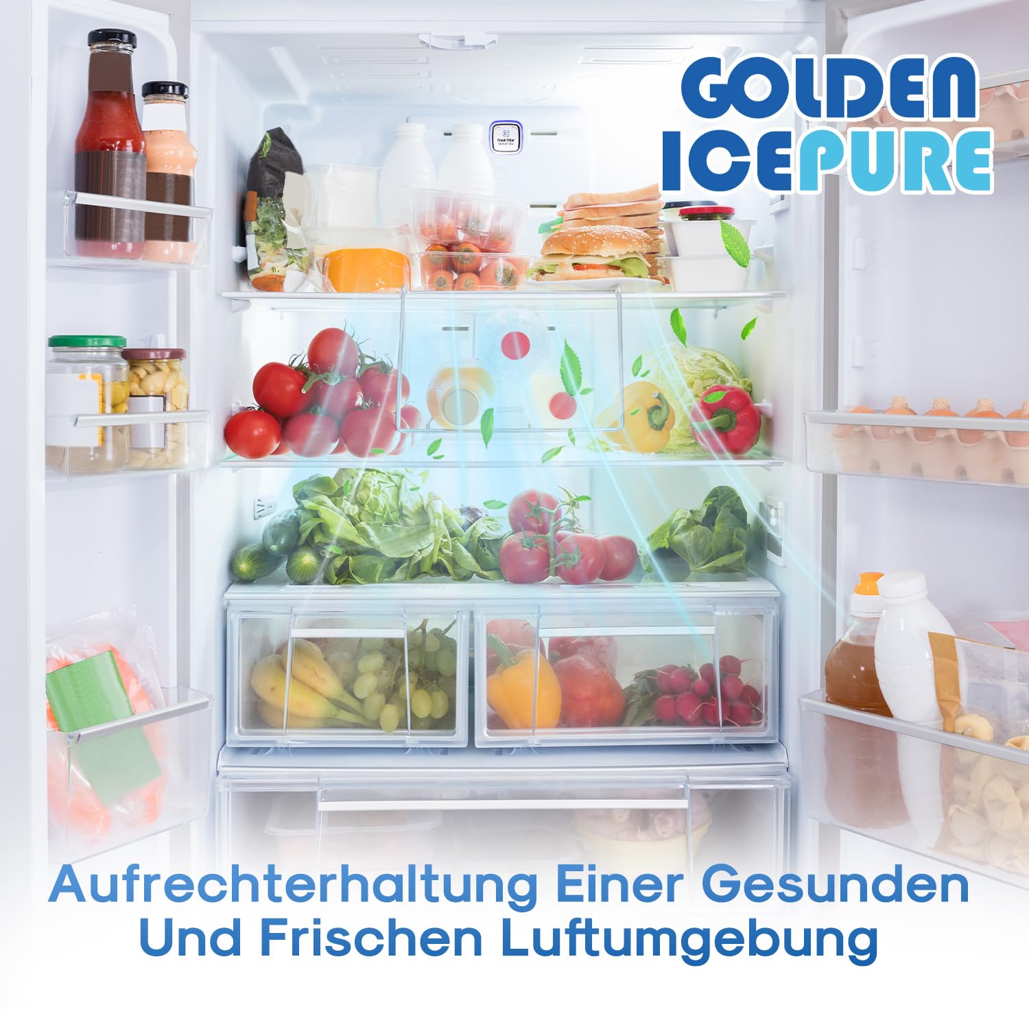 GOLDEN ICEPURE per filtro aria fresca Liebherr frigorifero 9096989, 9882429, 9882460, filtro aria fresca Liebherr per 7440021-00, 4 pezzi