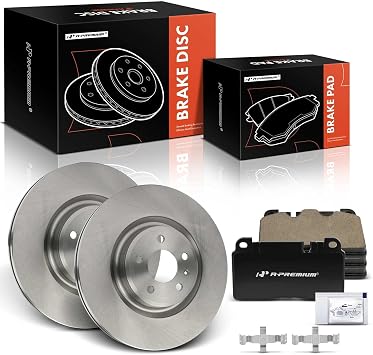 A-Premium 13.58 In 345mm Front Vented Brake Rotors and Ceramic Pads Kit