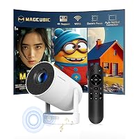 Mini Proiettore 4K Supporta, Smart Projector Messa a Fuoco Elettrica 5G WiFi 6 BT 5.4