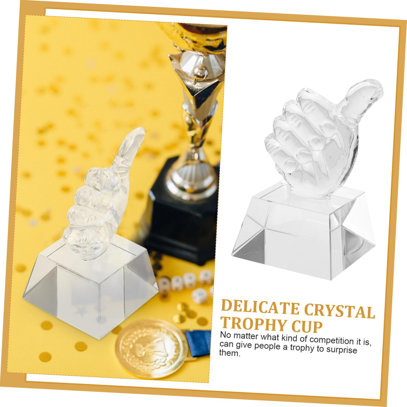 BESPORTBLE Unique Thumb Shaped Trophy Award Trophy for Children Decorative for Sports
