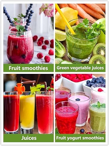 Miniatura 6 de Licuadora portátil, vaso de licuadora de batidos de 12 onzas con batería recargable de 135.3 fl oz, 10 cuchillas, hielo triturable, adecuada para