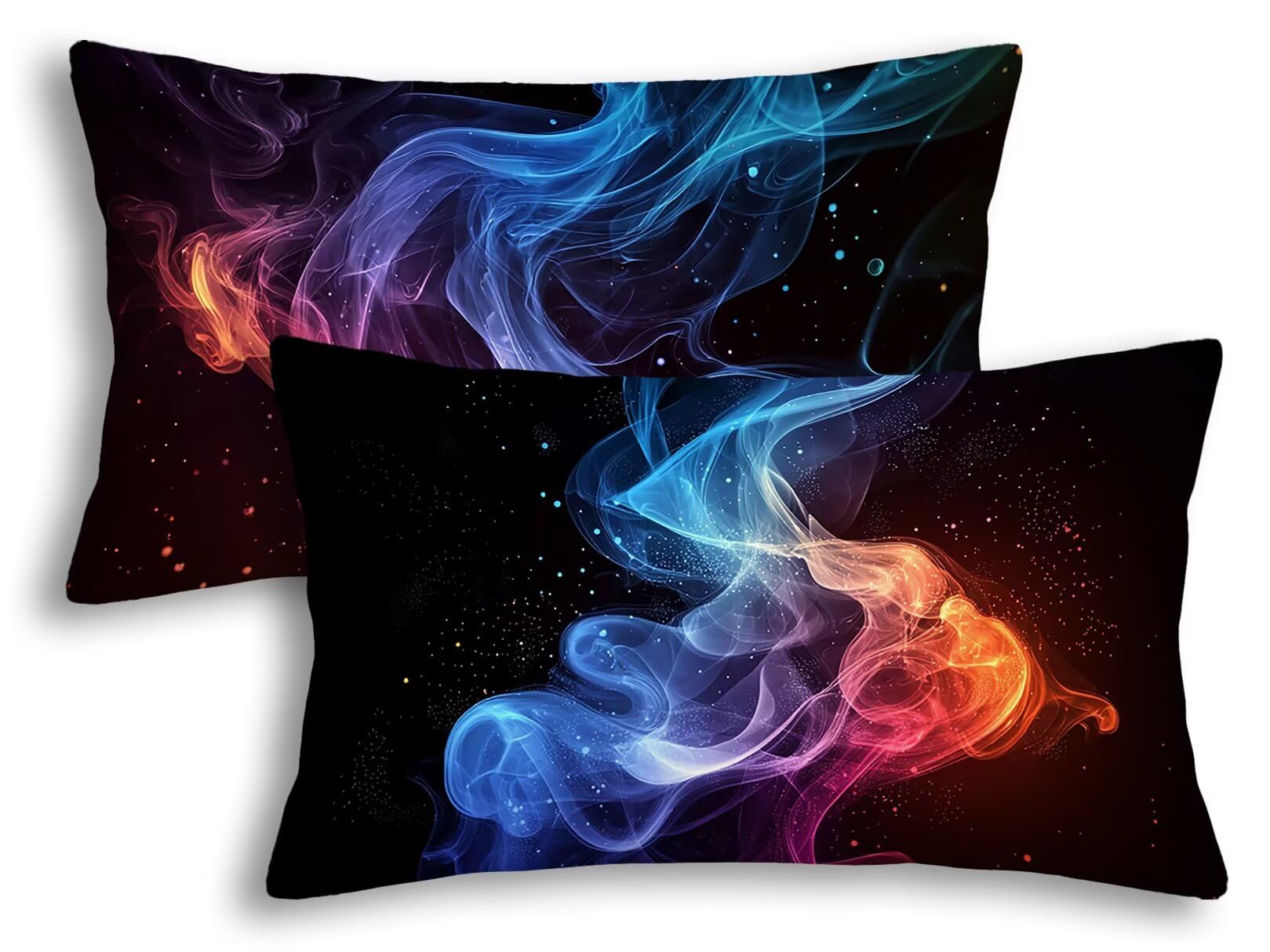 Cadeau idéal avec ce lot de 2 housse coussin 40x60 velours abstrait rectangulaire