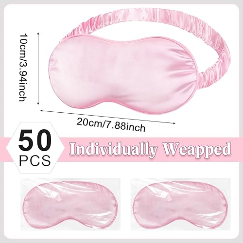 Miniatura 2 de 50 cubrebocas de seda para dormir, con correa elástica ajustable, opacas, suaves y suaves, antipresión, para mujeres y hombres, cómodas vendas para