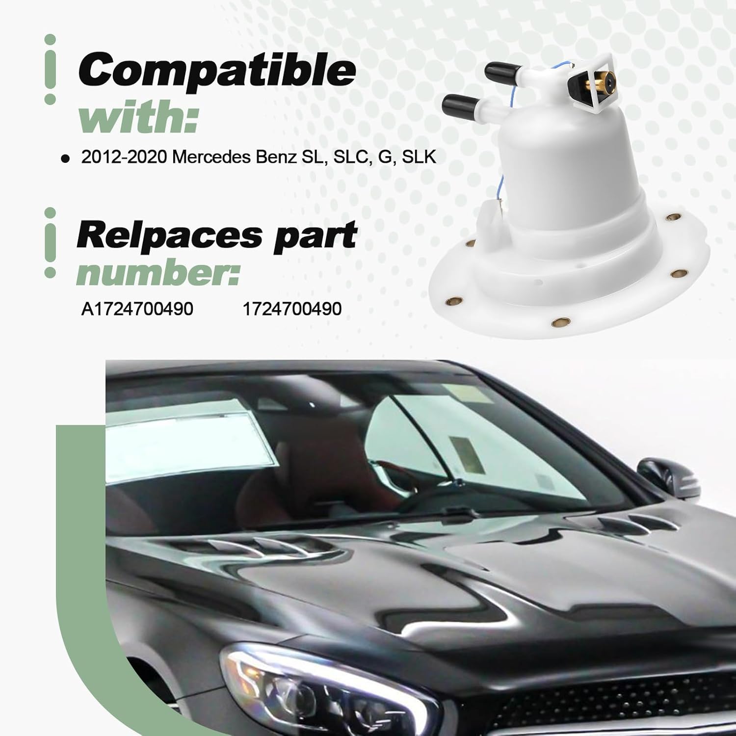 Fuel Filter Assembly Compatible with 2012-2020 Mercedes Benz SL SLC G SLK Replace A1724700490 1724700490