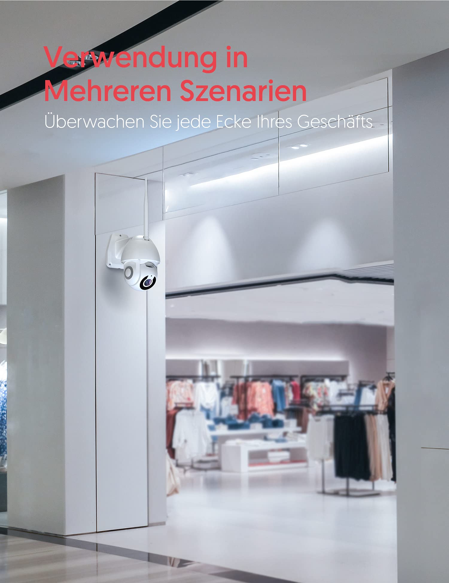 Caméra de surveillance WiFi - Caméra IP extérieure - Caméra de surveillance WiFi avec vision nocturne 1080p - IP66 - Étanche - PTZ à 360°