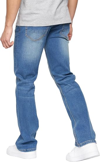 Crosshatch Mens Winsbury Bootcut Jeans 34S Stone Wash