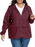 Zando Plus Vestes de pluie de taille pour femmes imperméables pour femmes avec manteau de pluie à capuchon