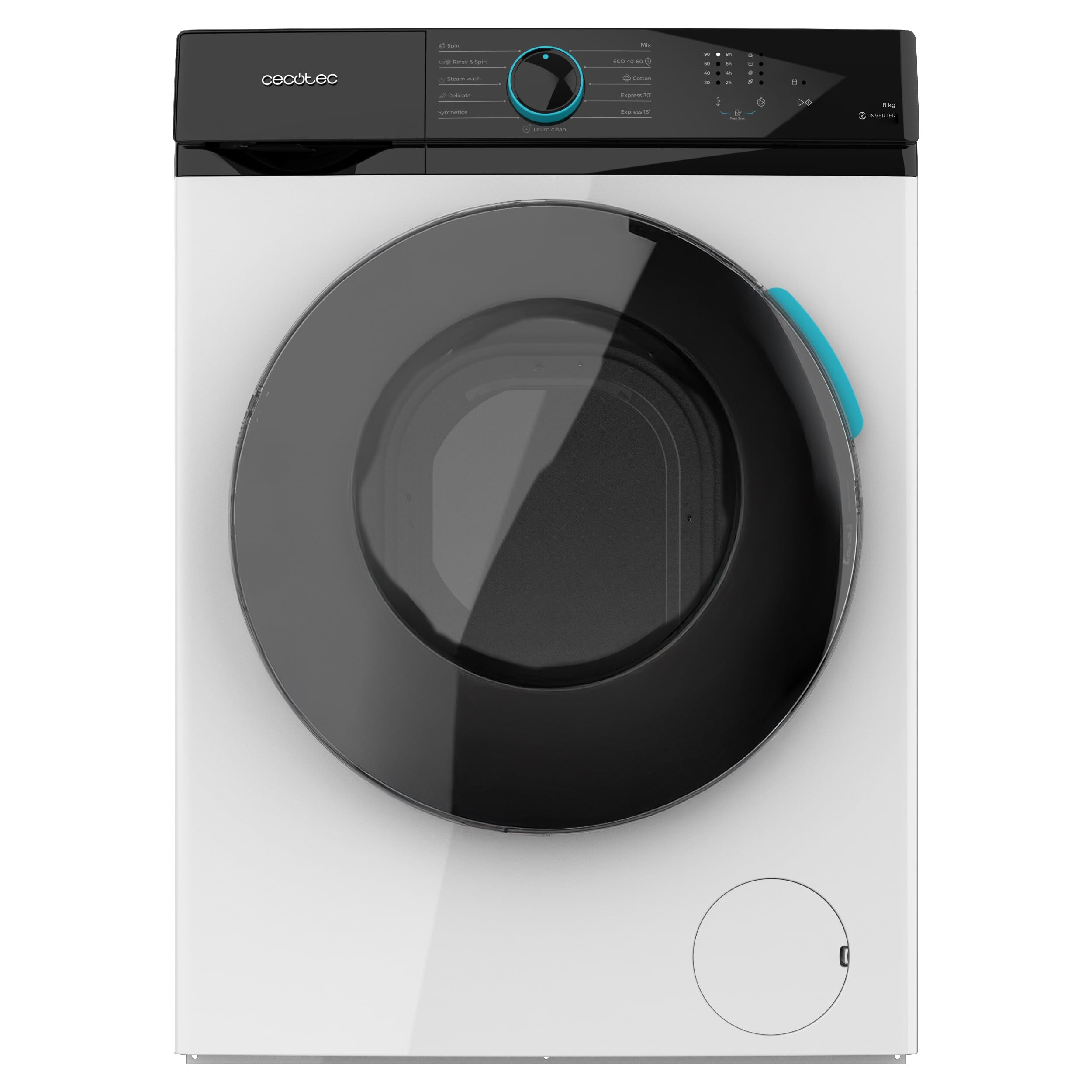 Cecotec Lavadora 8Kg Carga Frontal Bolero DressCode 8110 Inverter. 1200RPM, 11 Programas, Bajo Consumo, Motor Inverter Plus, Steam Max, Drum Clean, Programa Rápido 15', Delay Start y KidLock — foto 1