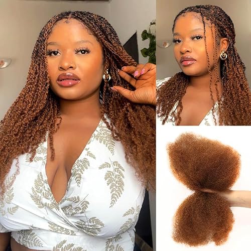 QVR Afro ys Bulk Human Hair for Dreadlock Extensions Repair Locs, Twist Braiding Afro y Human Hair for Locs 1 Pack 50 Gram