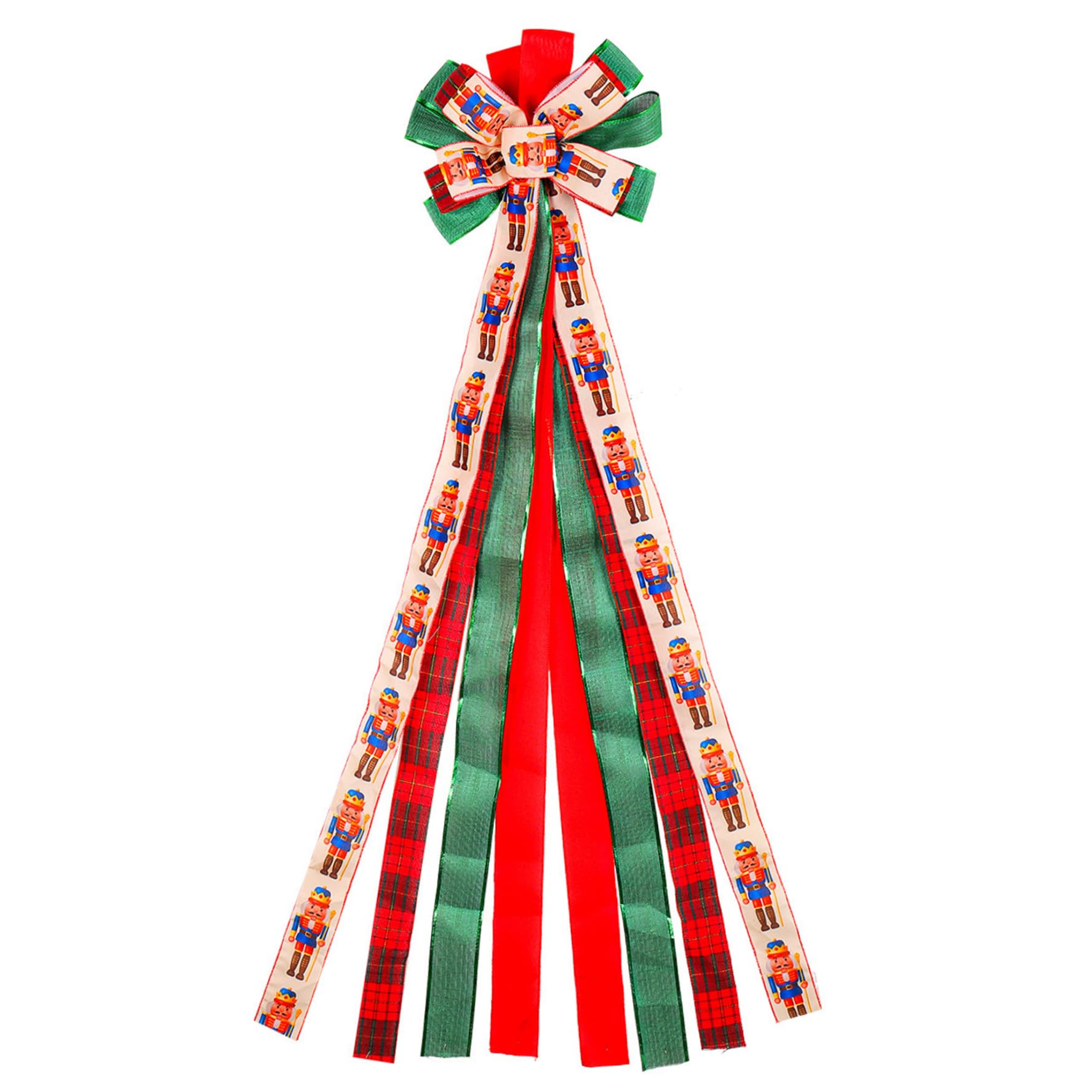 Arco de árbol de Navidad elegante de cinta decorativa para lucir en ventanas y chimeneas