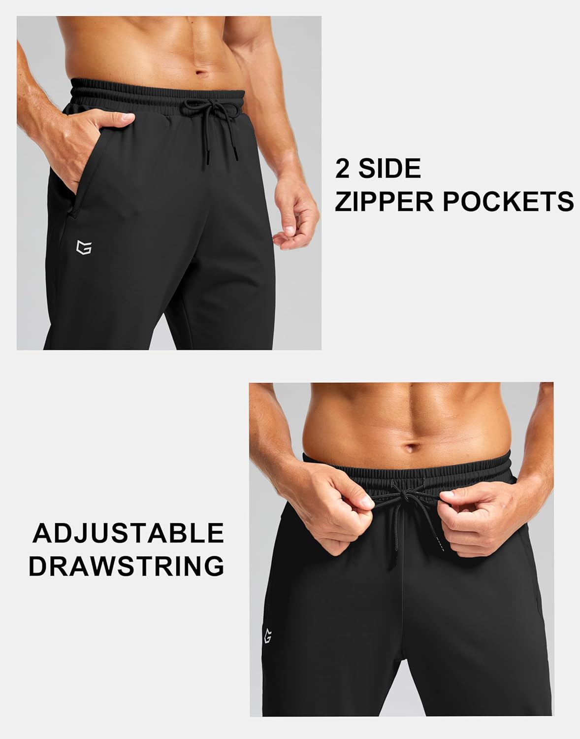 G Gradual Men's Fleece Joggers with Zipper Pockets Winter Warm Pants Water Resistant Athletic Workout Gym Sweatpants for Men - Image 7