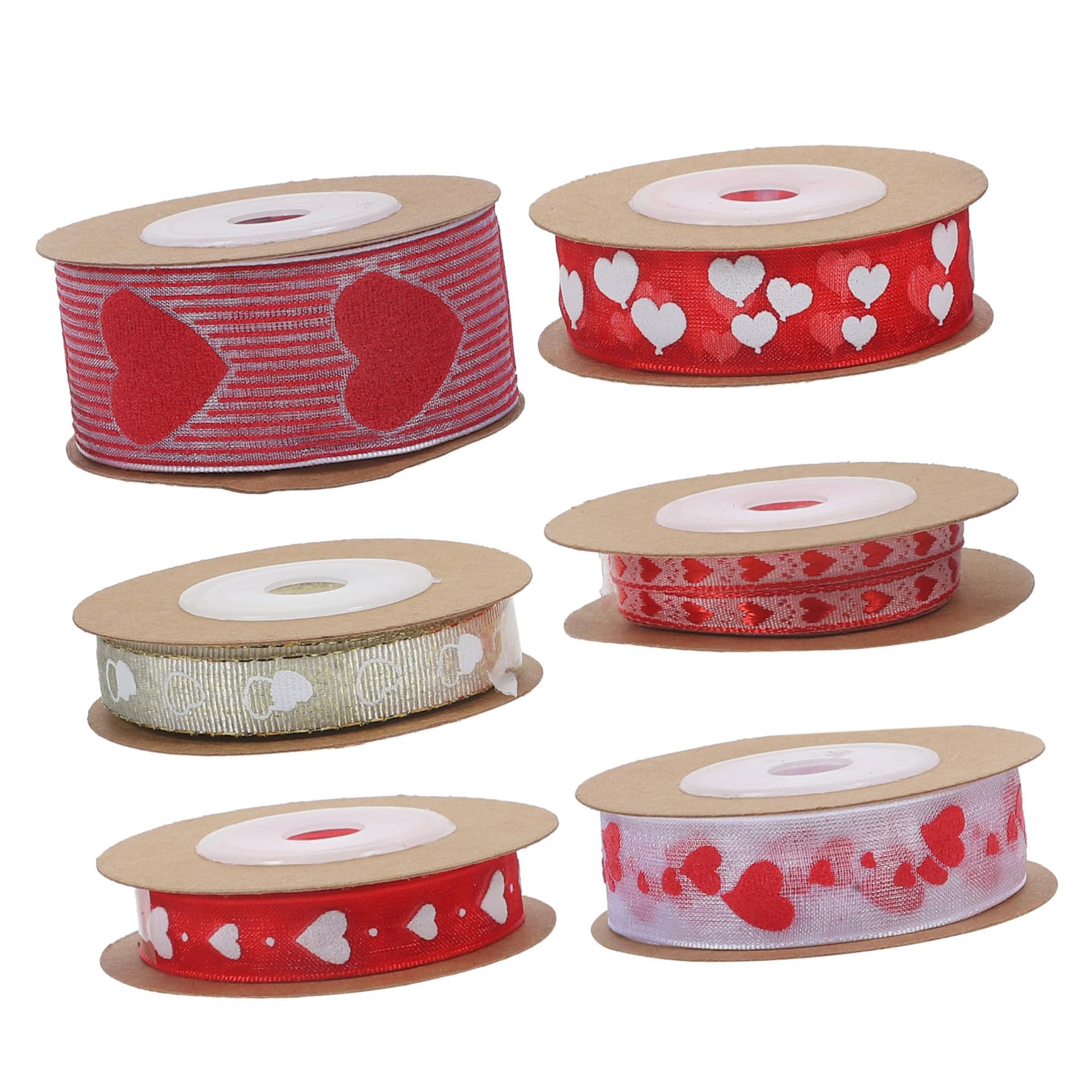 NUOBESTY 24rollen Herz-muster-ribbon Für Valentinstag Dekorationsband Für Hochzeiten Und Pro Mehrzweckbänder Für Diy Und Partydekoration