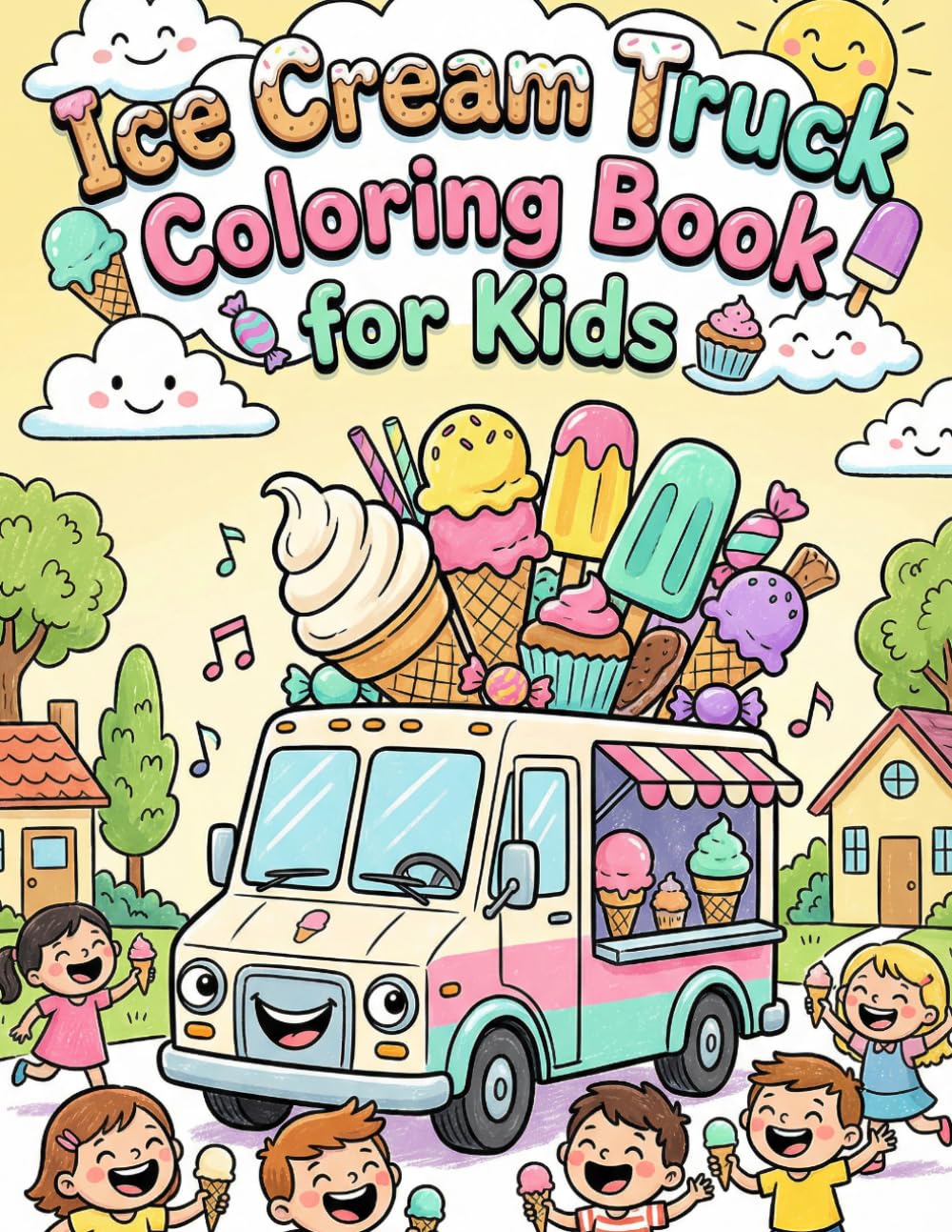 Ice Cream Truck Coloring Book for Kids: Fun and Sweet Coloring Pages for Kids Who Love Ice Cream (Truck Coloring Series)