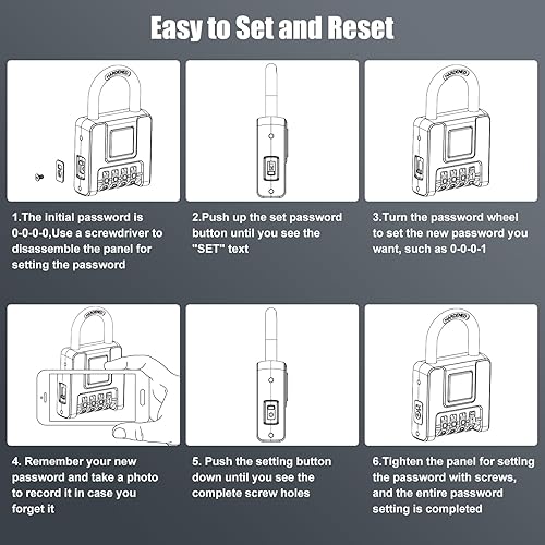 Miniatura 7 de Diyife - Candado resistente a la intemperie, cerradura de combinación para exteriores con funda de silicona, con código de 4 dígitos para gimnasio,
