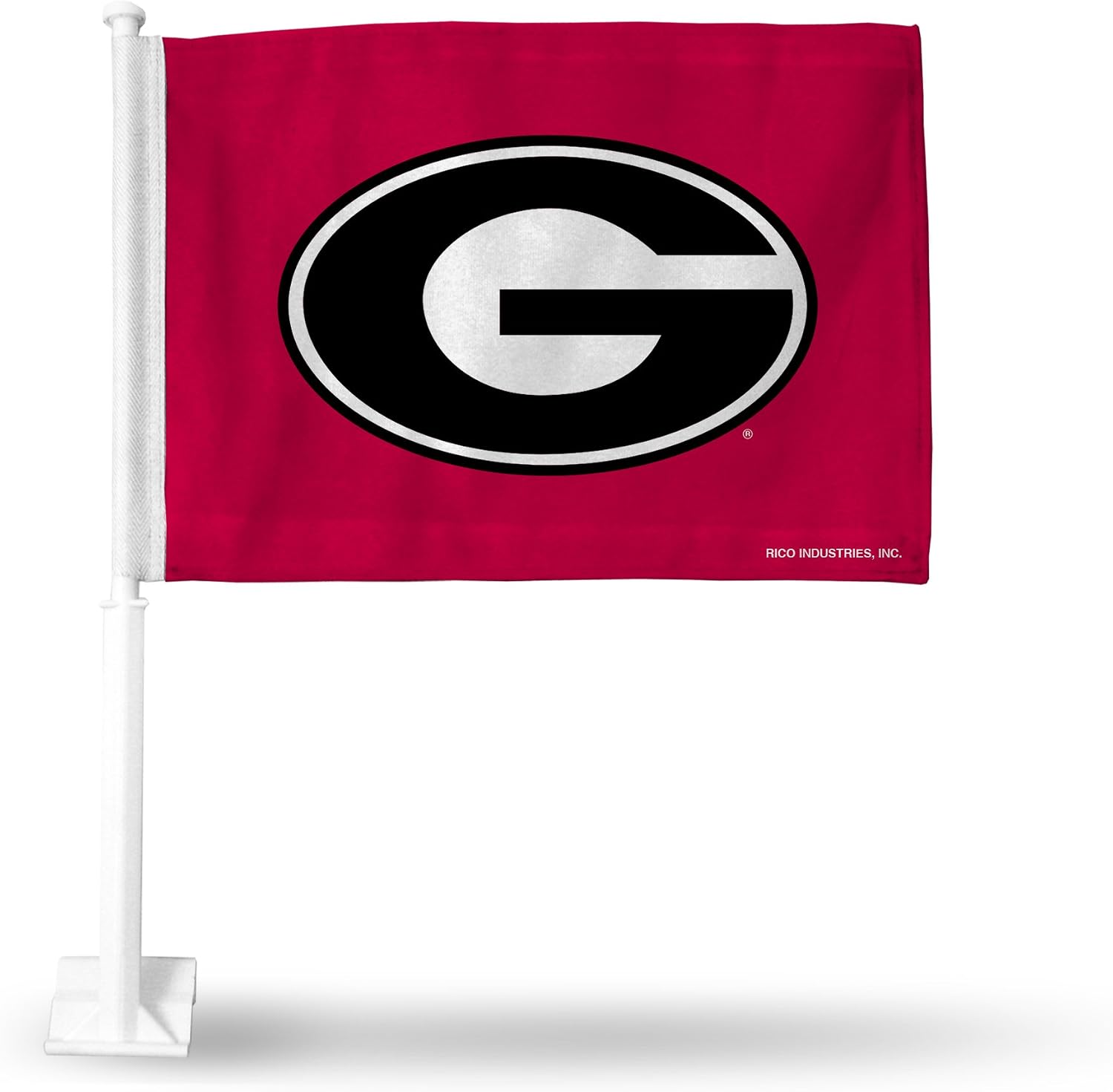 Rico Industries NCAA Georgia Bulldogs - Red G Car Flag with Included Pole