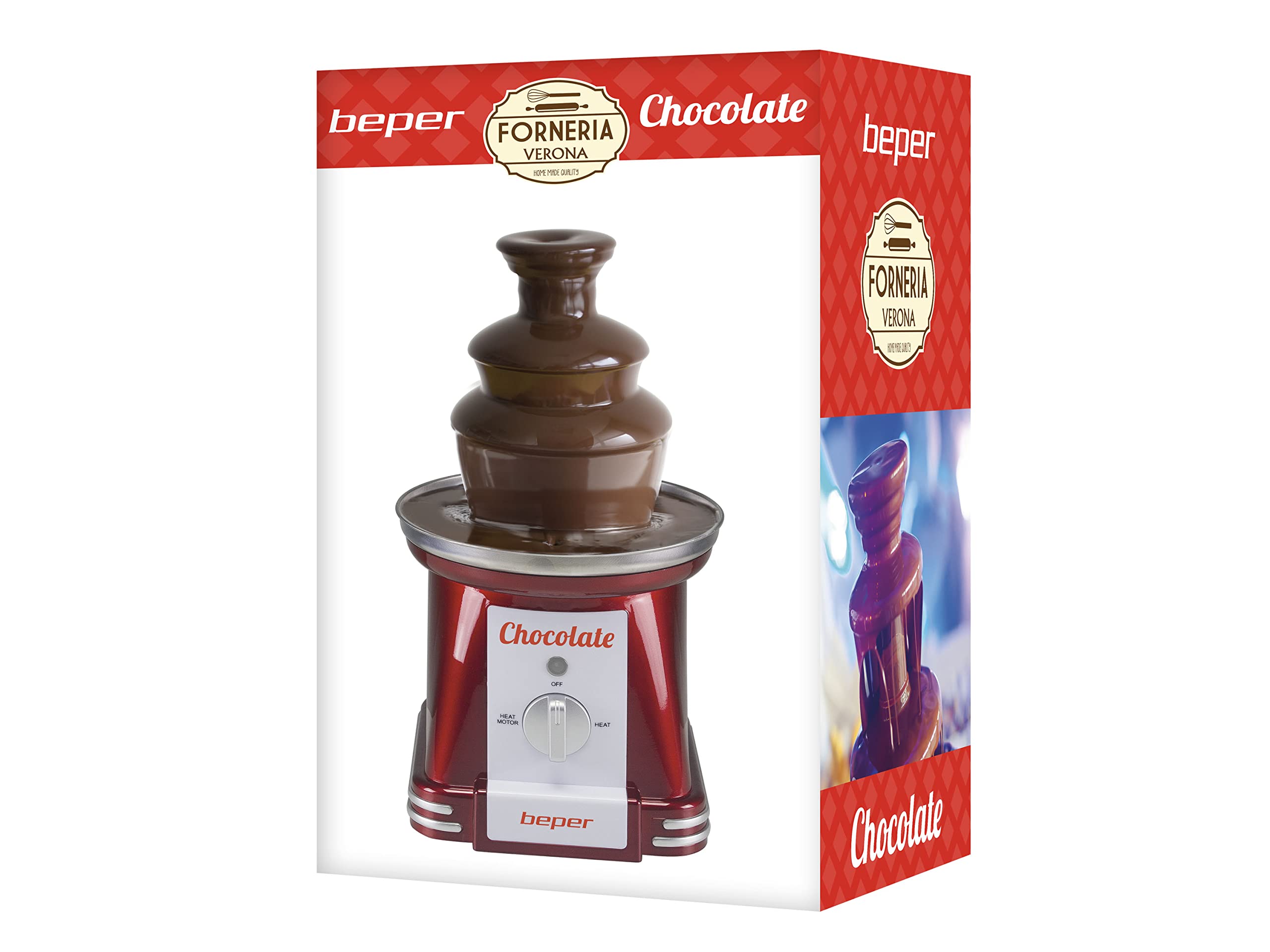 BEPER P101CUD200 Fontana di Cioccolato 750 ml XXL - Fontana di Cioccolato Cascata a 3 Livelli