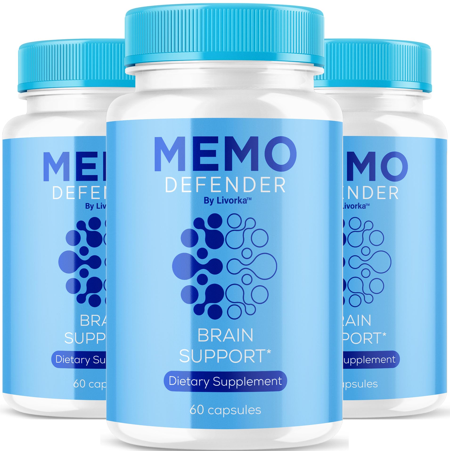 Photo 1 of (3 Pack) Memo Defender Capsules - Official Memo Defender Advanced Supplement Pills, All Natural Vitamins Premium Formula MemoDefender Wellness & Health Support, 180 Capsules for 3 Months