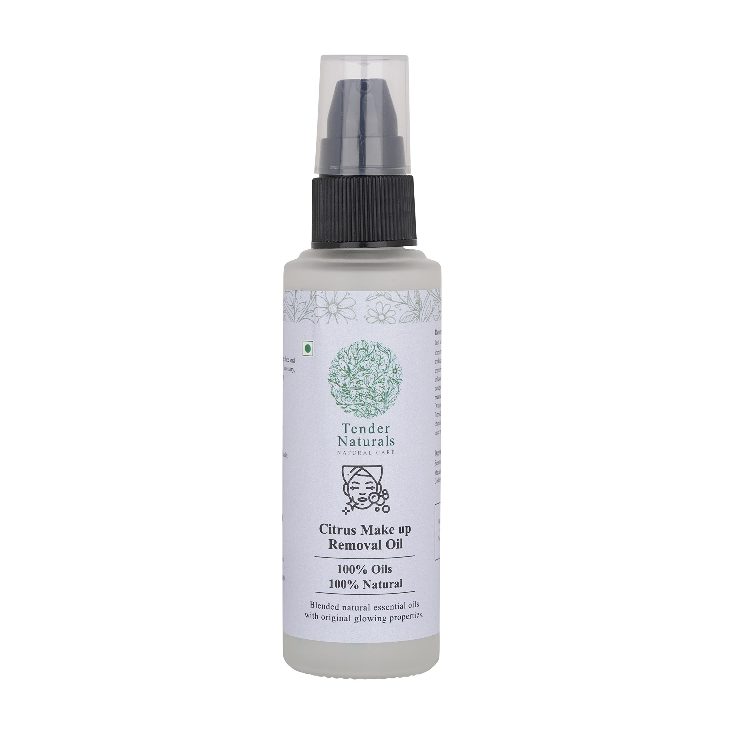 Tender Naturals Citrus Makeup Remover Oil, 100% Natural Make up Cleanser for Face & Eyes, Deep Cleansing Oil for Makeup Removal with Flower Extract for Women, 50 ml-image-19