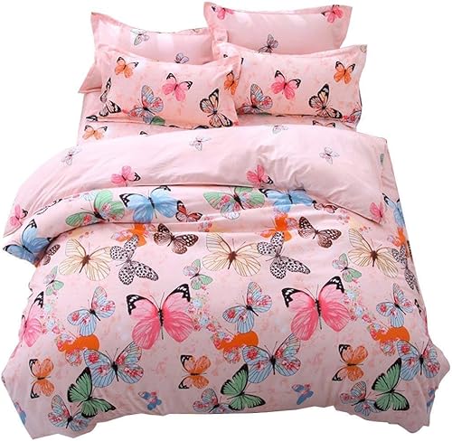 Feelyou juego de funda de edredón y fundas de almohada de microfibra de poliéster suave para niños y niñas, diseño de mariposas, piñas, ciervos, disponible en Yaxa Guatemala