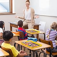 Vista 14 de Maitys 24 bandejas de plástico para arte, bandeja organizadora para manualidades, bandeja para servir, bandejas de arena apilables, para la escuela