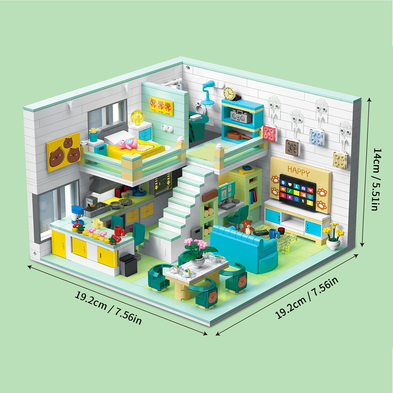 Hallisun Friends House Building Block Set, Friends Flat Mini Block Model Kit - Image 4