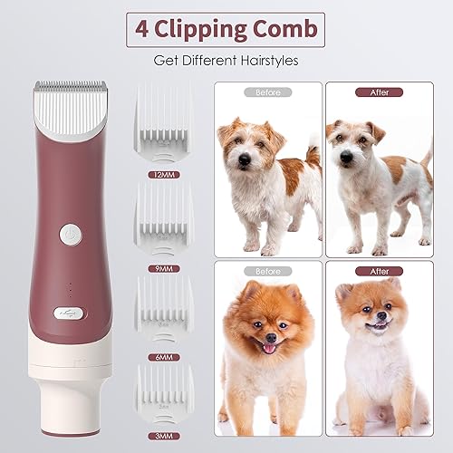 Miniatura 6 de Kit de aseo para perros y aspiradora, succión del 99% de pelo de mascotas, aspiradora 6 en 1 para perros y gatos, aspiradora de aseo de mascotas con