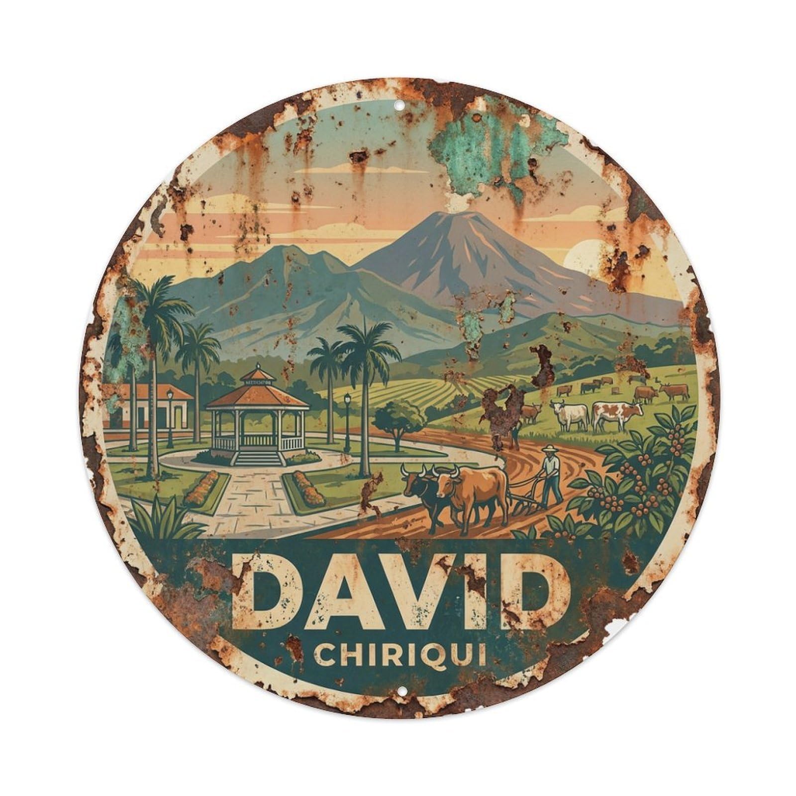Travel Vintage Panama David Metal Tin Sign