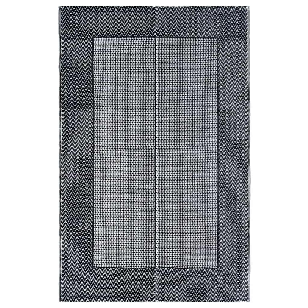 vidaXL Outdoor Carpet Grey - Polypropylene Mat for Patio, Poolside and Deck - Size 230 x 160 cm - Double Layer Jacquard Pattern