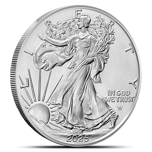 2025 - American Silver Eagle .999 Fine Silver with our Smyrnacoin Certificate of Authenticity Dollar Uncirculated US Mint