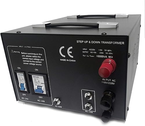 LiteFuze Transformador convertidor de voltaje de servicio pesado de 10.000 vatios - Reductor 240/220/120/110 - Necesita ser cableado por un