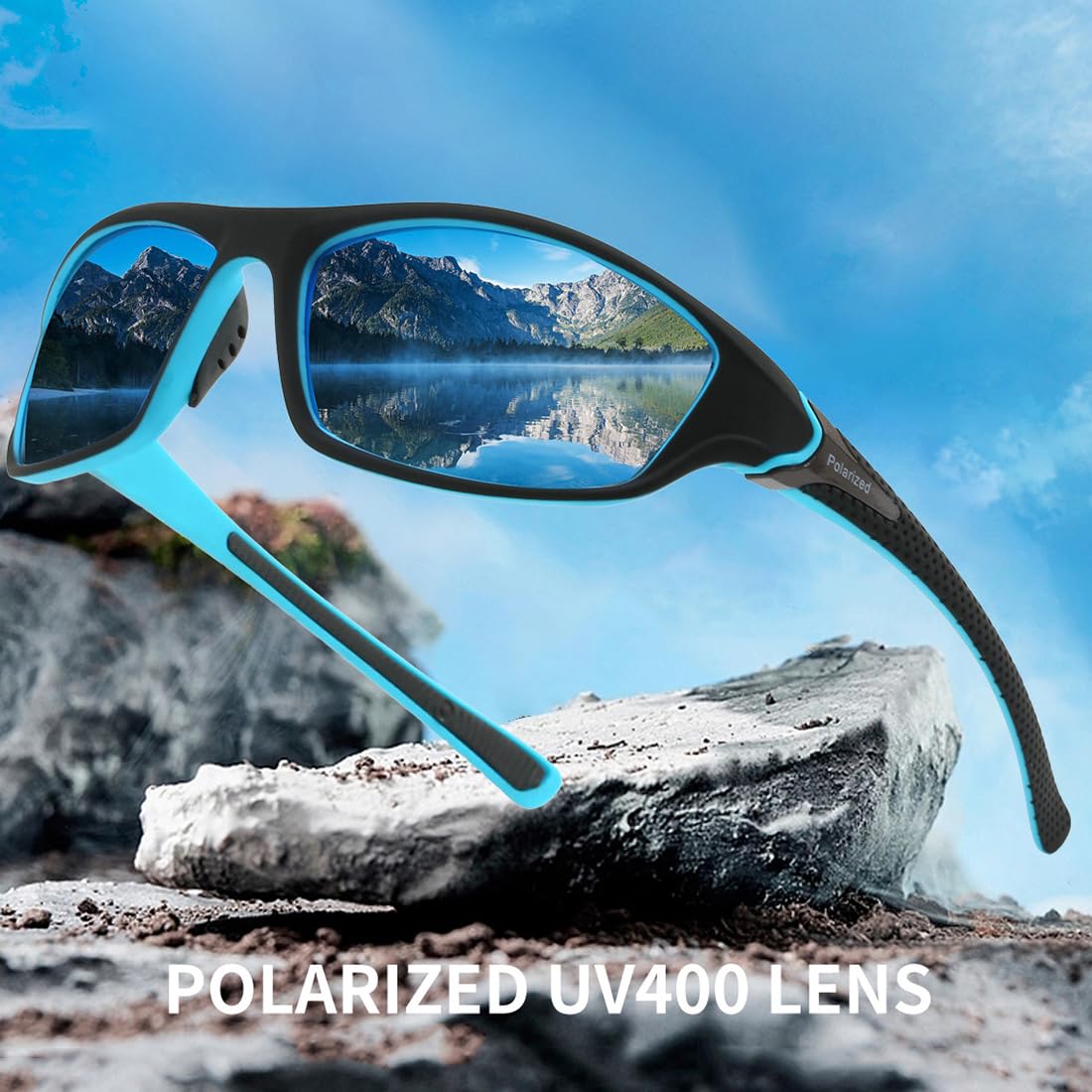 2 szt. Sportowe okulary przeciwsłoneczne dla mężczyzn, spolaryzowane, męskie sportowe okulary przeciwsłoneczne do wędkowania kolarstwa golfa ochrona Uv400 Pêche Le Vélo