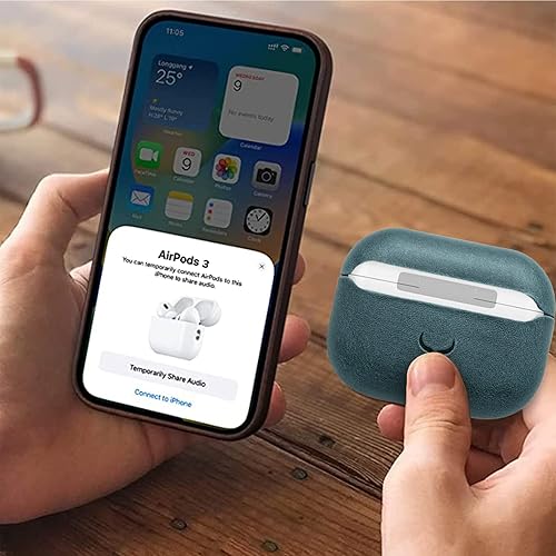 Miniatura 7 de CRETANBULL Funda de piel auténtica para Airpods 3  Funda para Airpods de 3 generación compatible con Magsafe y soporta carga inalámbrica  Saca tus