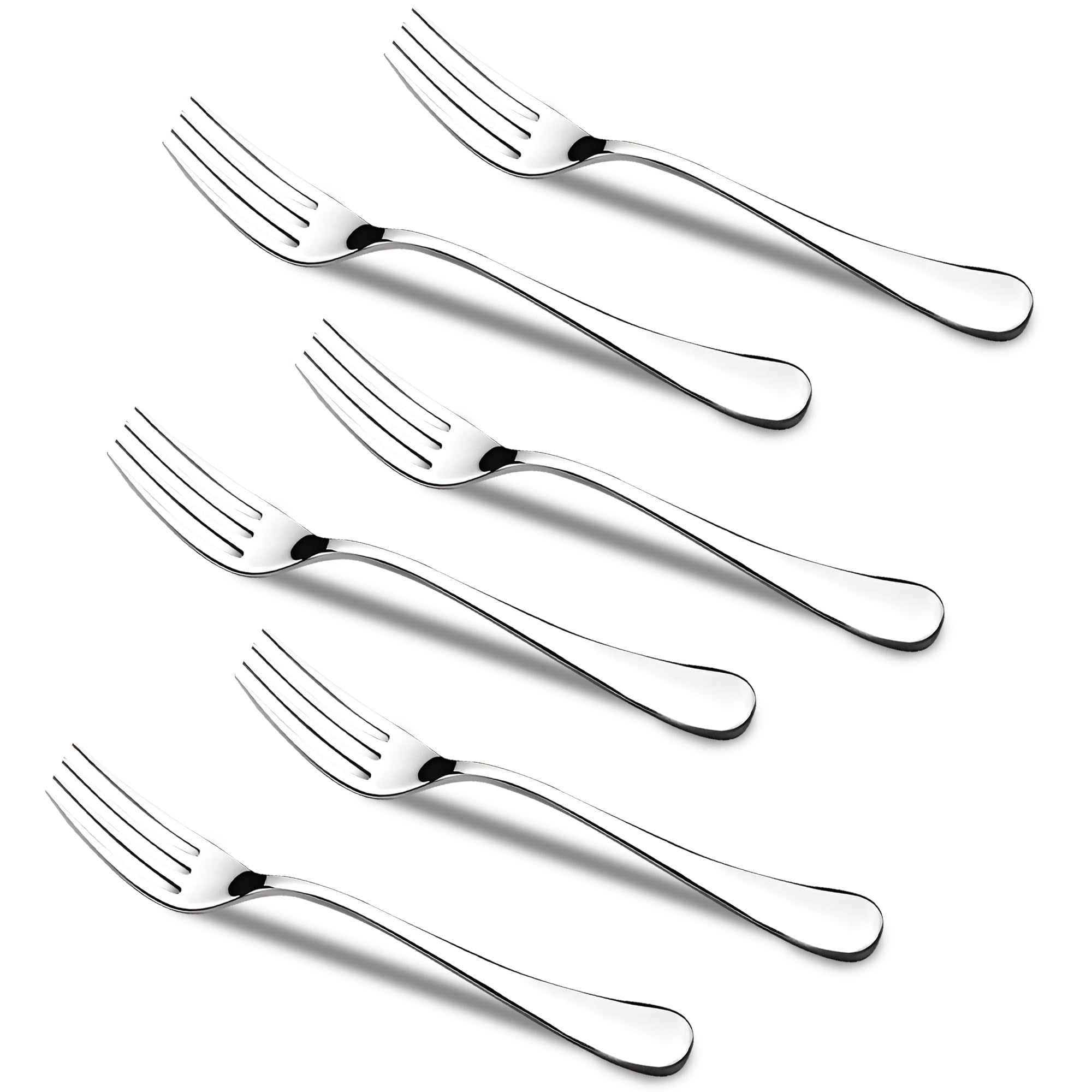 Sponsored Ad - Parage Stainless Steel Forks Set of 6 - Fork Set for Home and Kitchen, 6-Pieces Fruit Fork for Dining Table, Shiny and Sturdy Handle Fork 18.5 cm, Silver