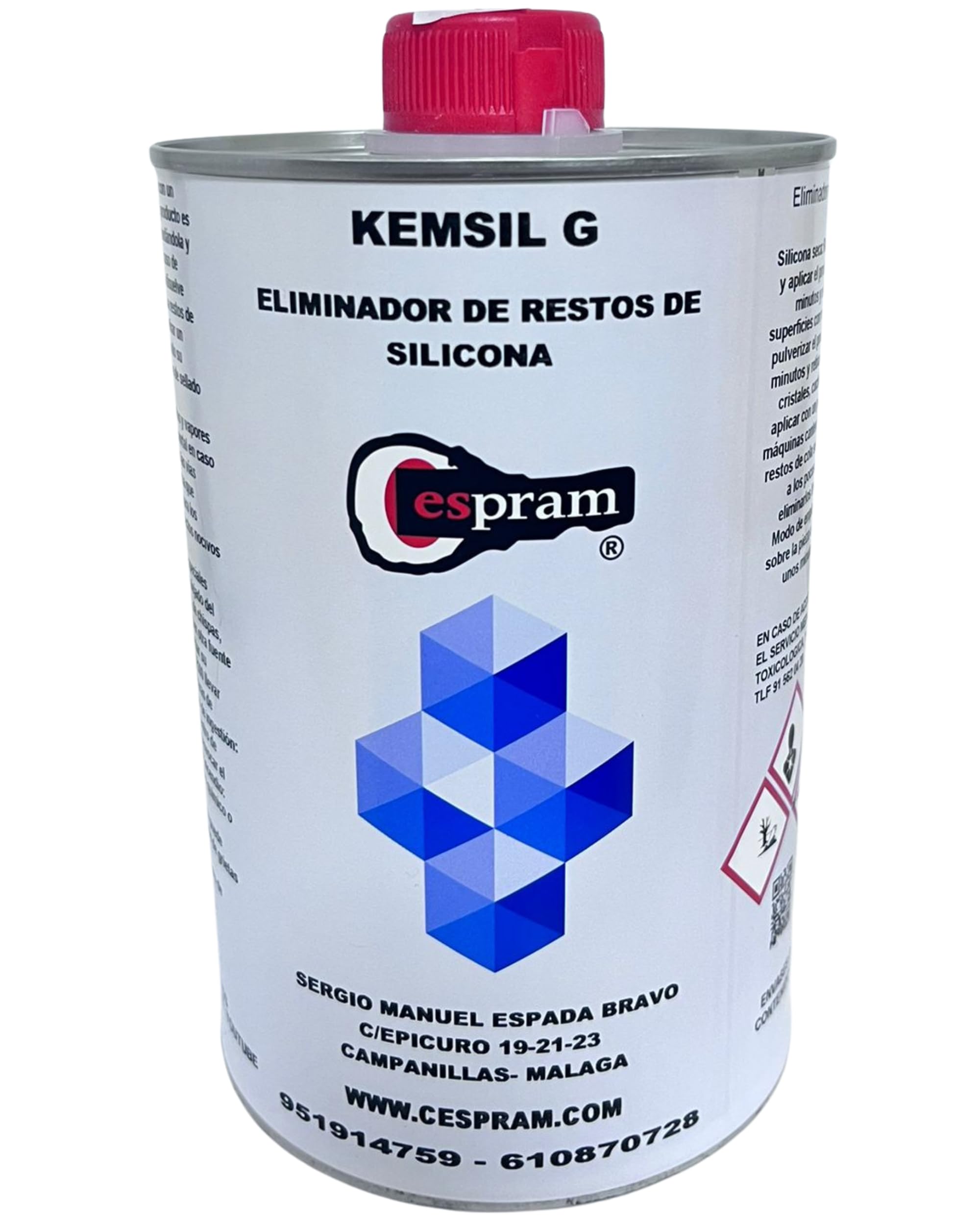 Kemsil G | Eliminador Profesional de Silicona, Adhesivos y Resinas | No Daña Plásticos ni Pinturas | 1 Litro