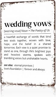 Funny Vintage Metal Sign Wedding Vows Definition Poster Wall Art for Home Living Room Office Bar Decor 8X12inch