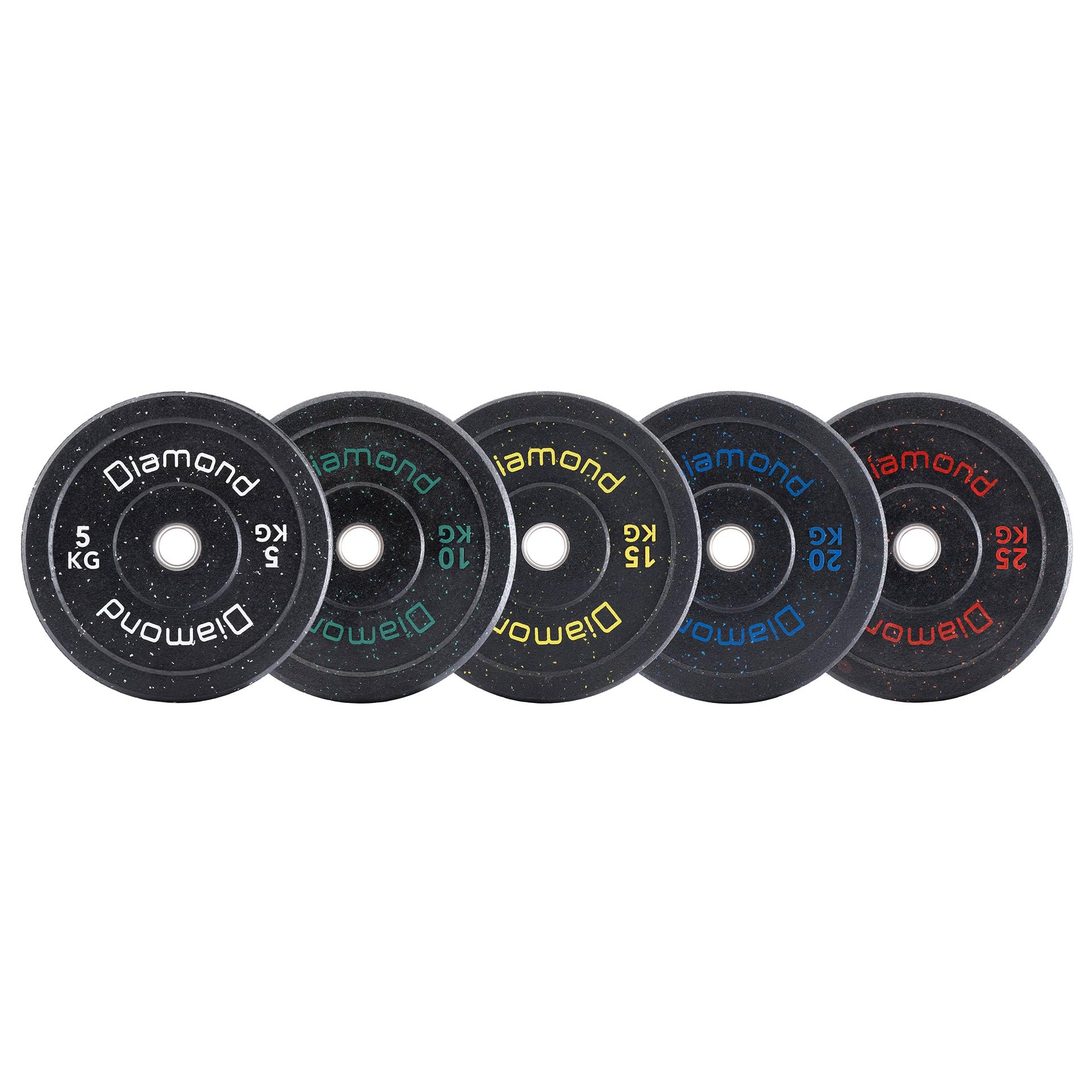 Diamond [Disco Bumper Training Crumb Rubber 50 Mm Riciclato] Bumper Plate Piastra In Gomma Riciclata – 5/10/15/20/25 Kg Dischi Per Bilanciere Olimpico Home Gym Palestra